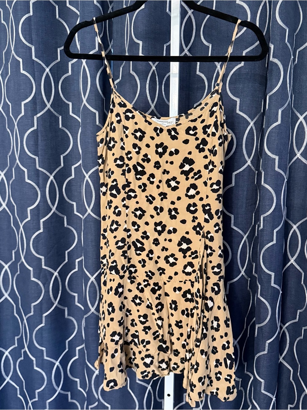 Thakoon Leopard Print Slip Dress - Beige and Black Size 2 *Flawed* B23